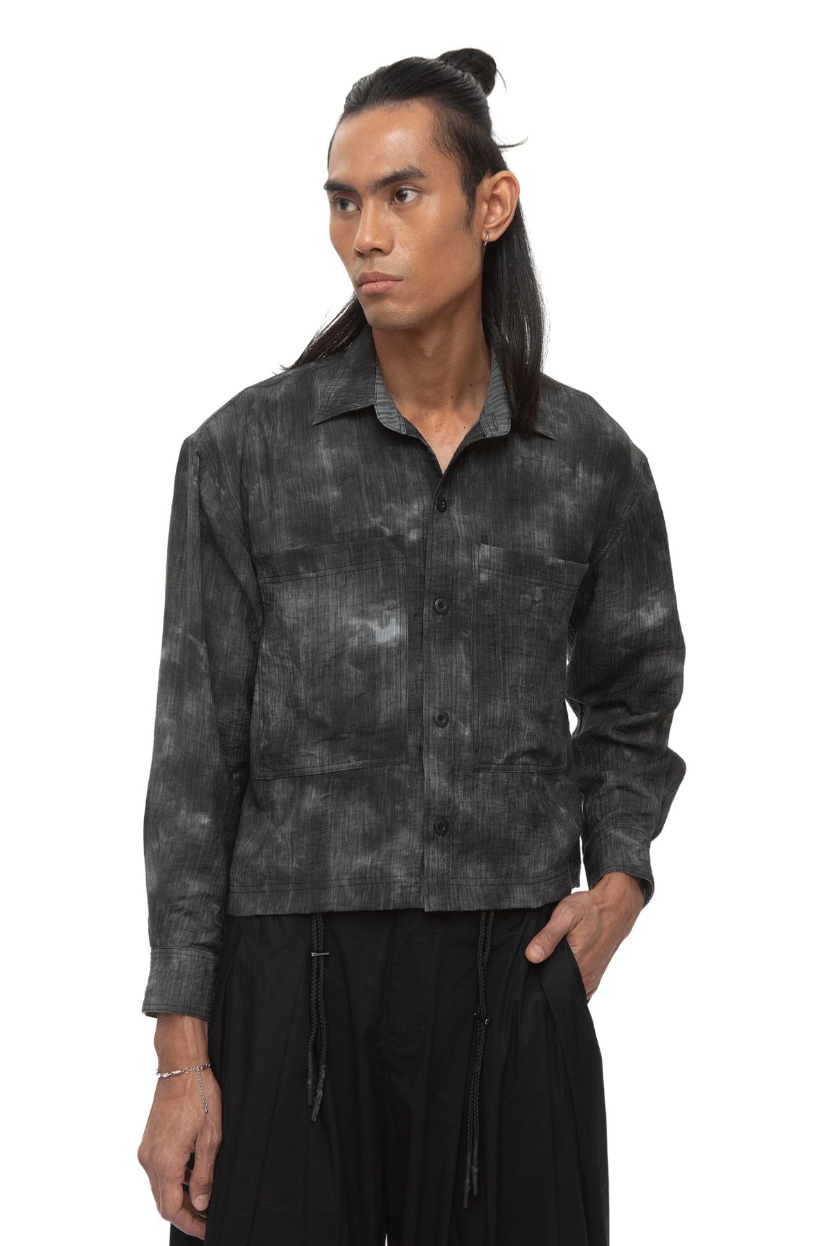 Ormuz Cloud Wash Shirt Jacket — Black