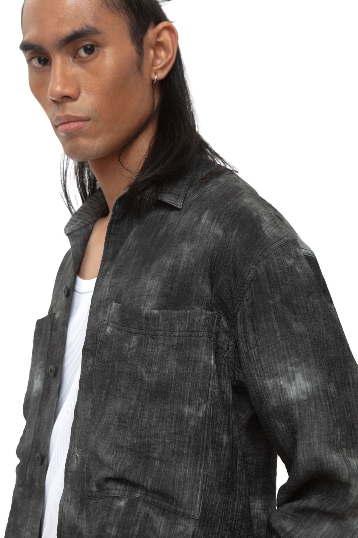 Ormuz Cloud Wash Shirt Jacket — Black