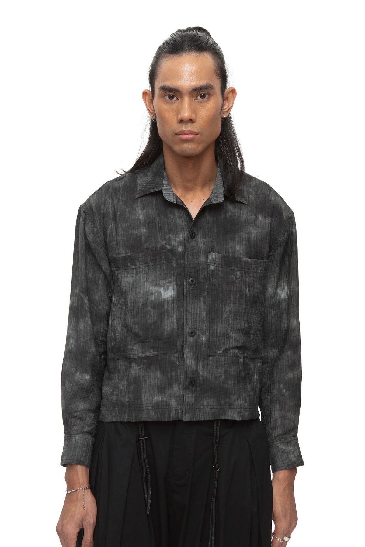 Ormuz Cloud Wash Shirt Jacket — Black