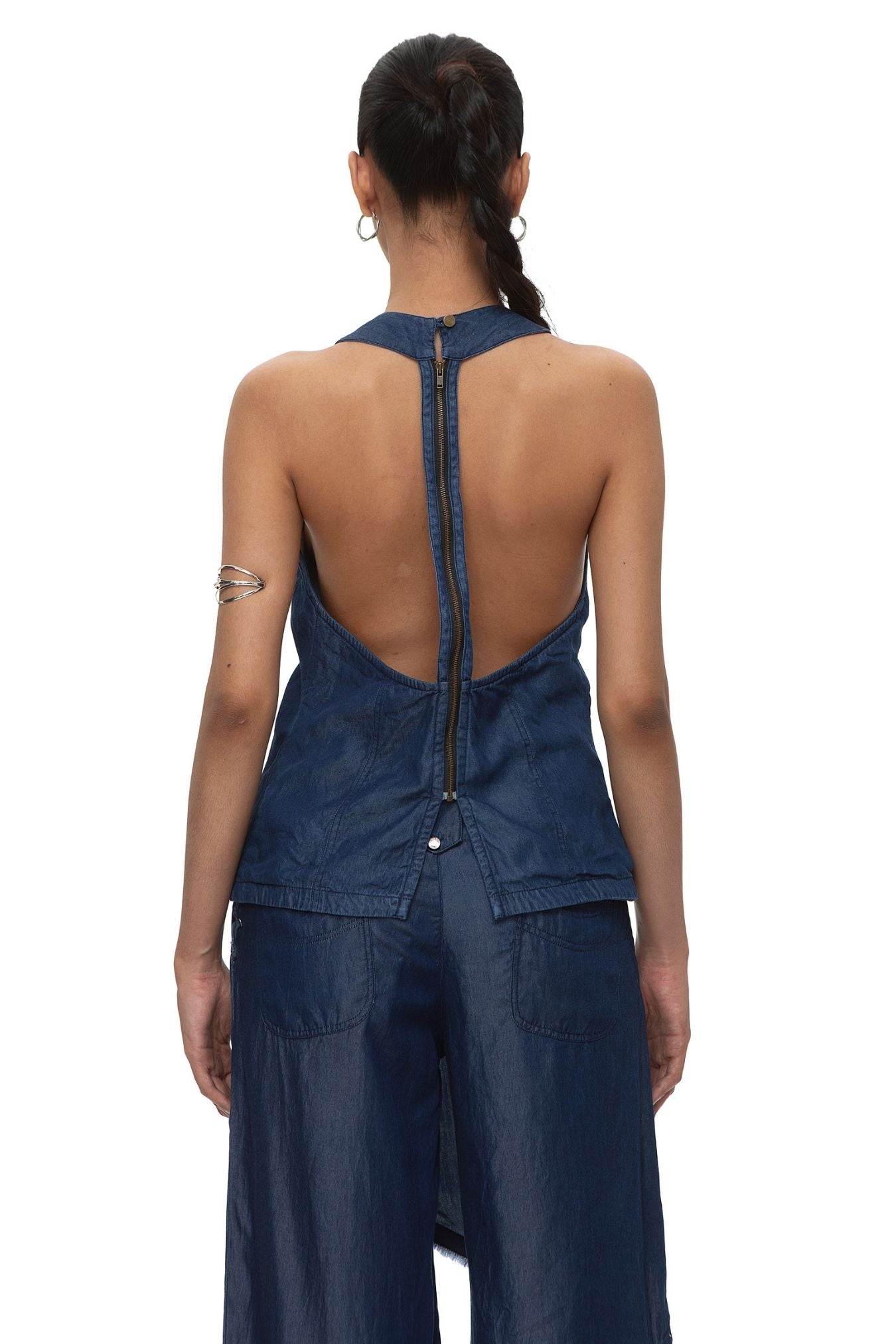 Kebir Lyocell Halter Denim Top