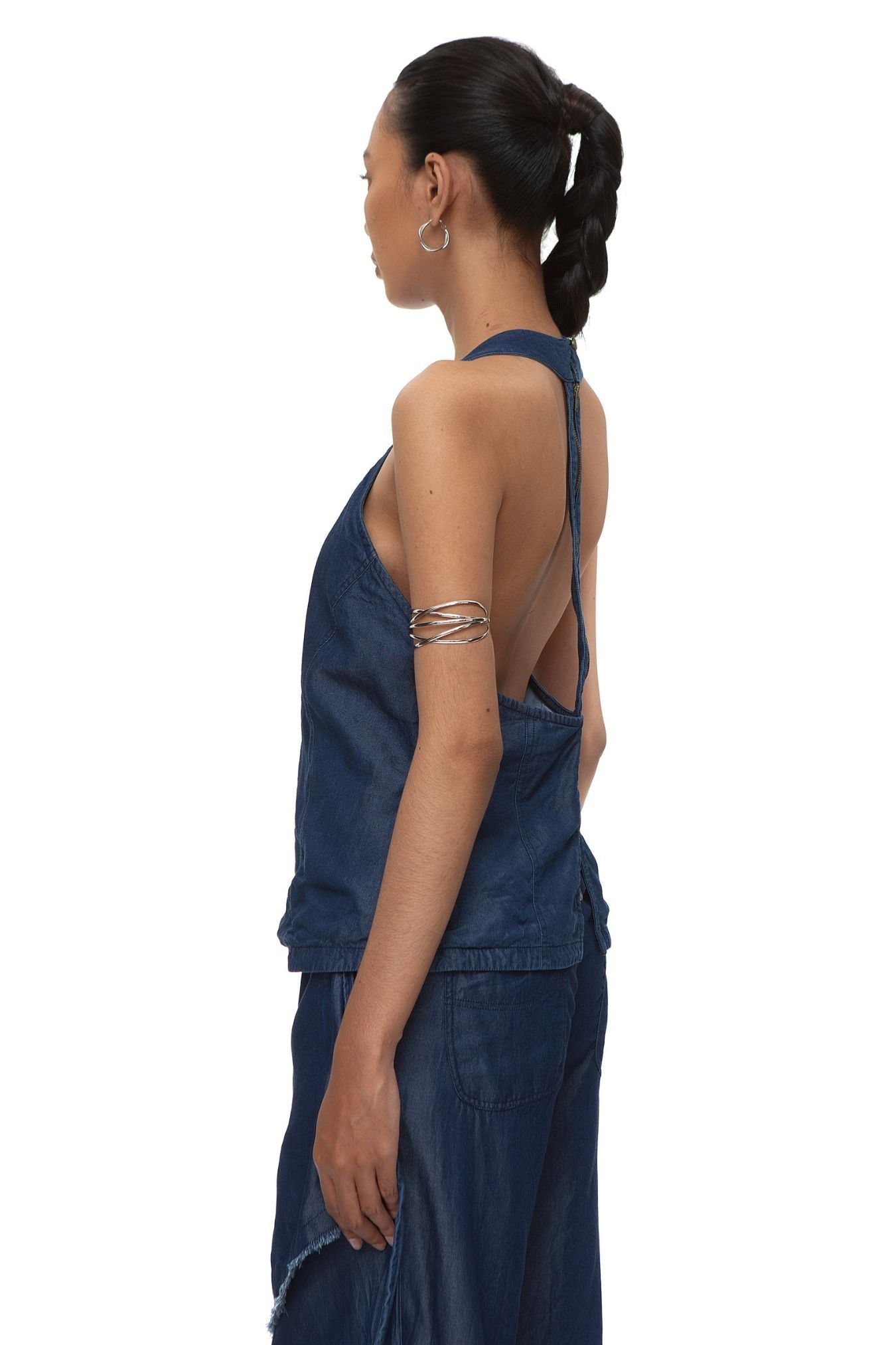 Kebir Lyocell Halter Denim Top