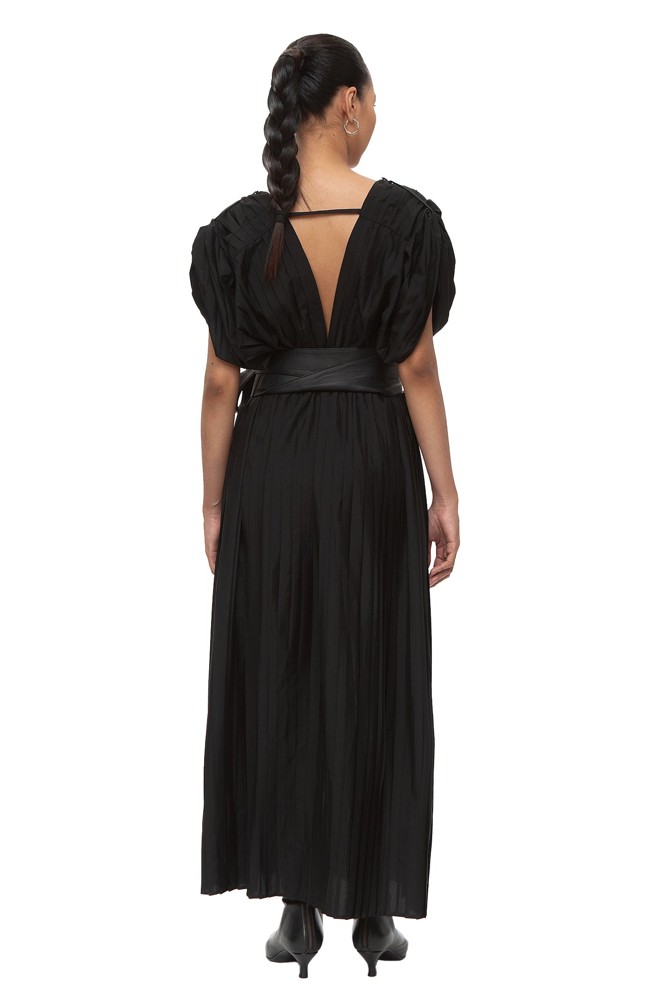 Chambor Pleated Maxi Dress