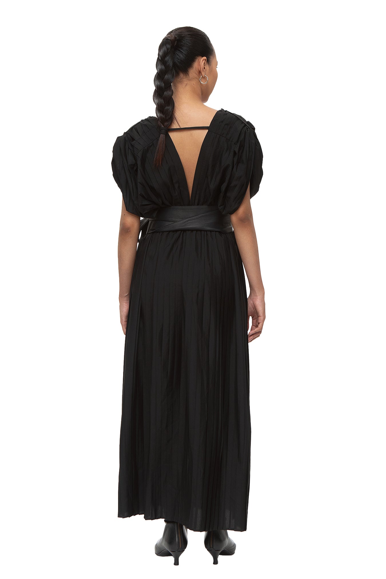 Chambor Pleated Maxi Dress