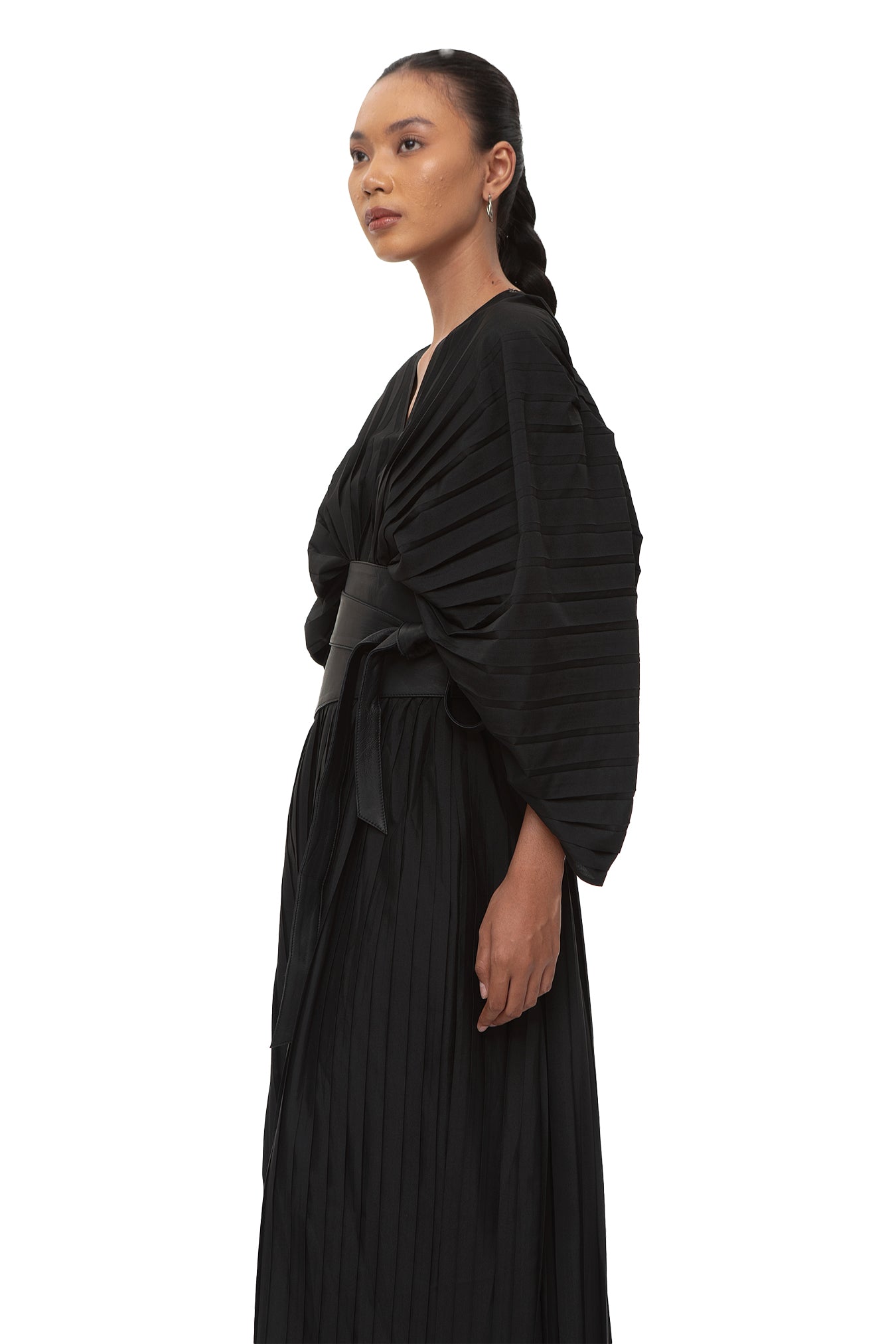 Chambor Pleated Maxi Dress