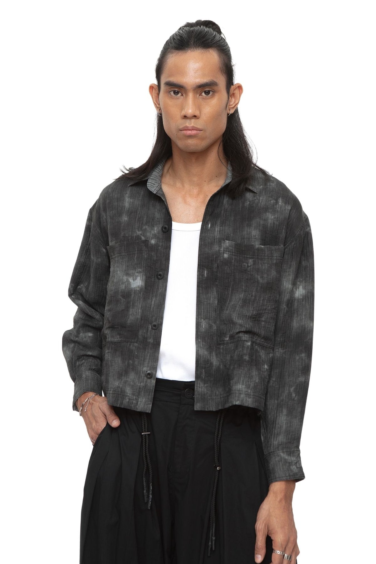 Ormuz Cloud Wash Shirt Jacket — Black