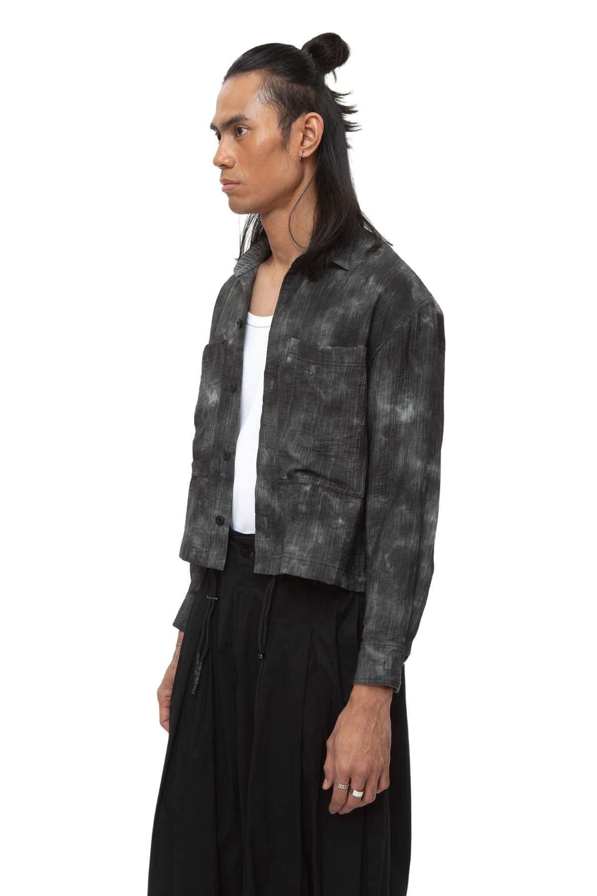 Ormuz Cloud Wash Shirt Jacket — Black