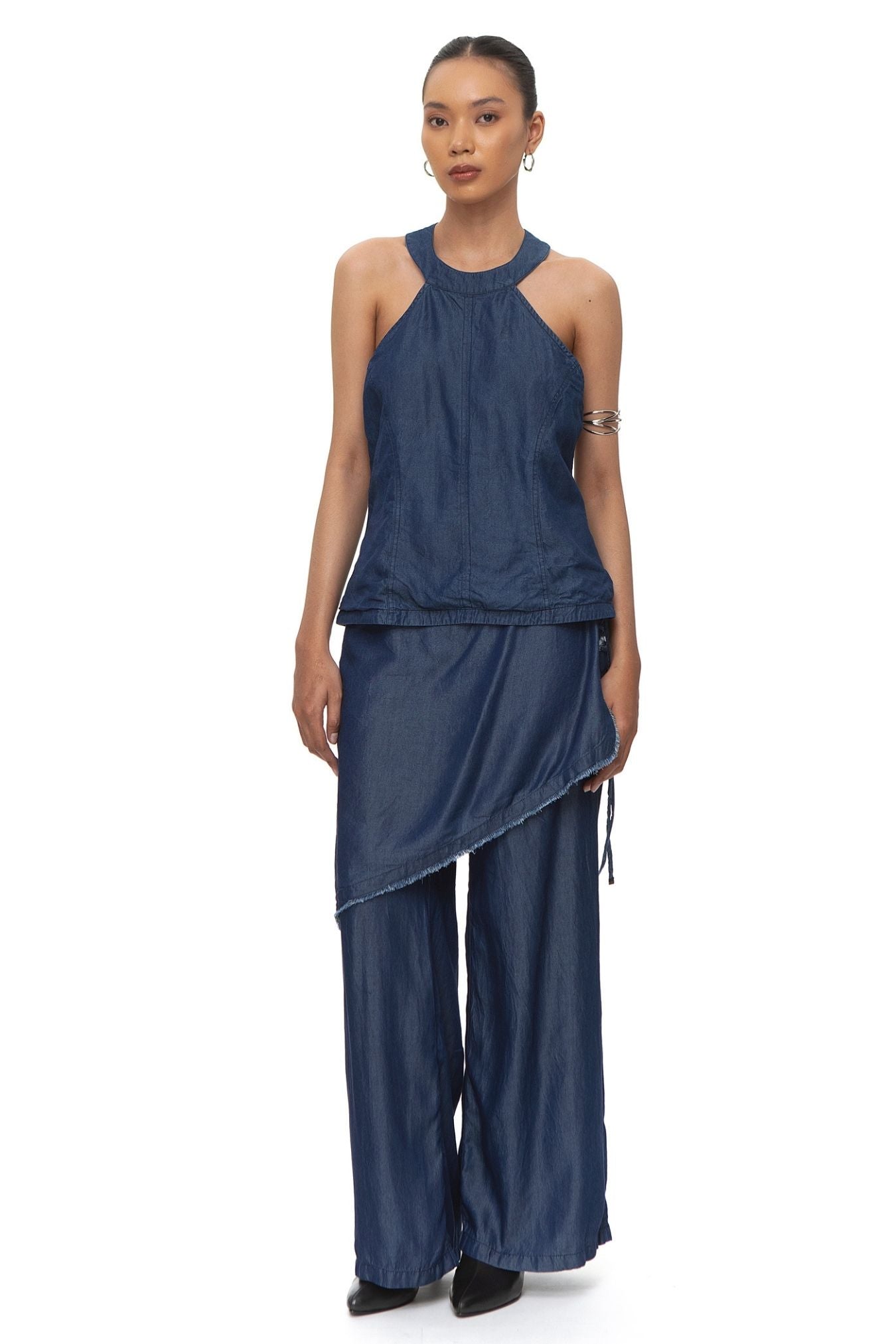 Kebir Lyocell Halter Denim Top