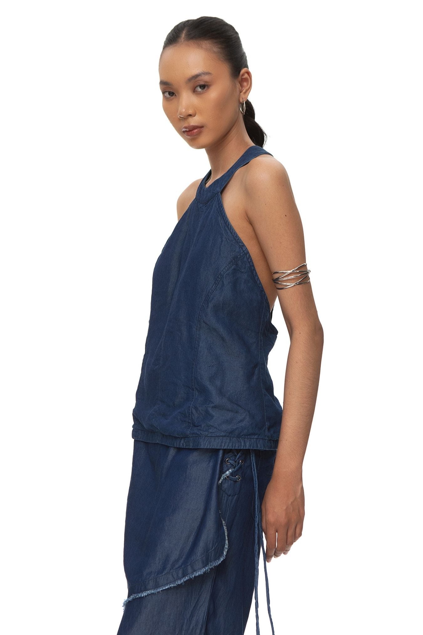 Kebir Lyocell Halter Denim Top