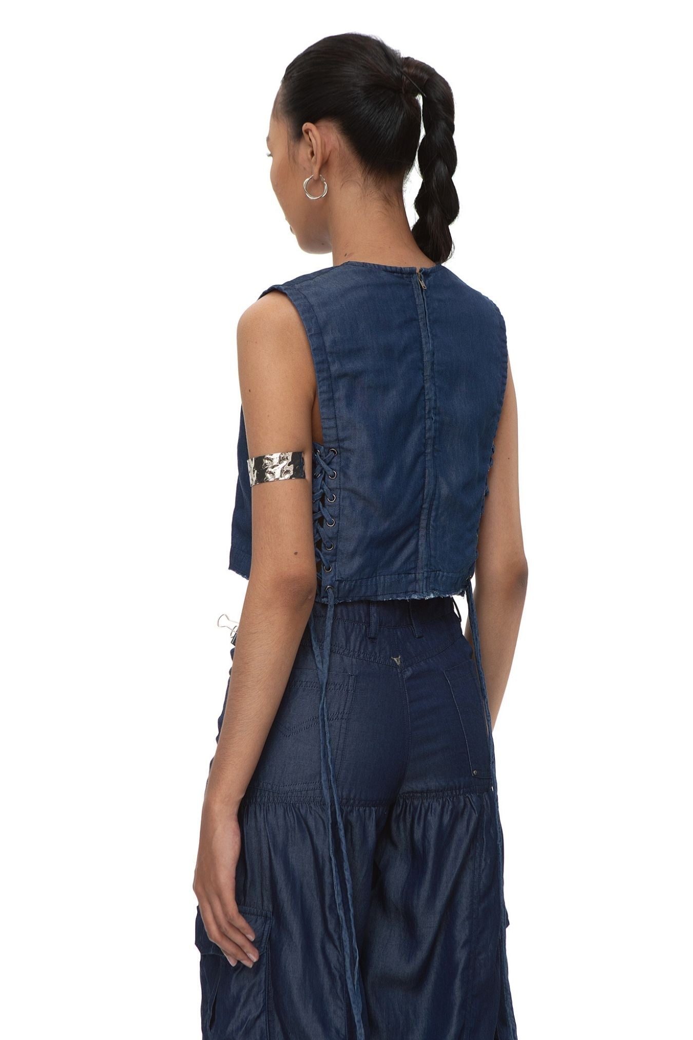 Tapa Lyocell Denim Crop Top